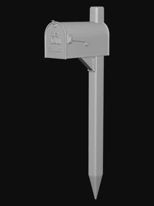 3D model for Mailbox on a wooden post
