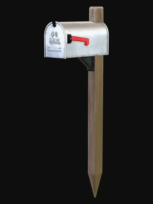 3D model for Mailbox on a wooden post