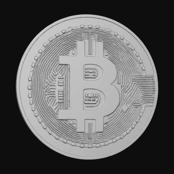 3D model for Hyper-realistic gold physical crypto coin with a dollar-sign motif where the “S” is replaced by a “B” (a vertical “$” shape using a bold B as the center letter). Thick coin, crisp bevels, milled/reeded edge, slight wear on high points. Front: raised central emblem, concentric rings, original micro-engraved circuitry pattern, small generic stars/dots around rim. Back: ornate pattern, generic text “DIGITAL TOKEN” + “1 TOKEN” (no mint marks/serials). Material: polished + brushed gold plating with anisotropic highlights, tiny scratches, fingerprints, faint tarnish in recesses, subtle dirt in edge grooves. PBR-ready: clean UVs, hi-res normal/roughness maps, accurate metalness/roughness, sharp engraving depth. Neutral studio lighting, centered asset. Avoid real BTC logo/₿, real serials, low-poly