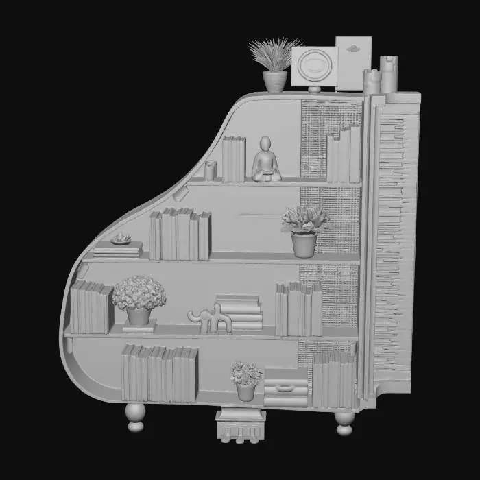 3D model for Grand Piano Bookcase