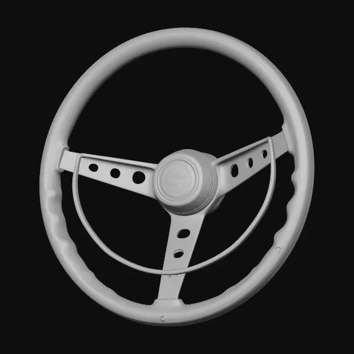 3D model for Vintage wooden steering wheel