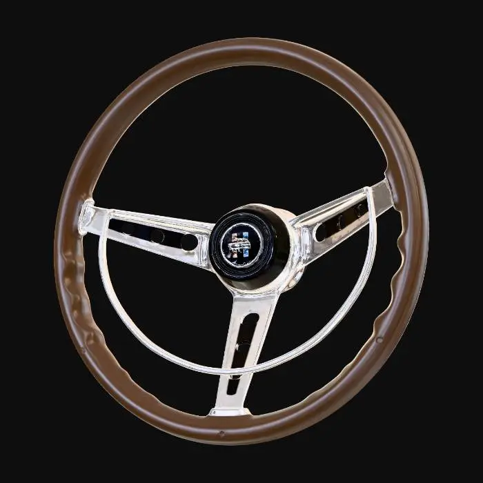 3D model for Vintage wooden steering wheel