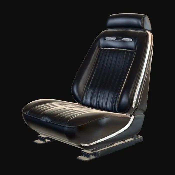 3D model for Classic Car Black Leather Bucket Seat