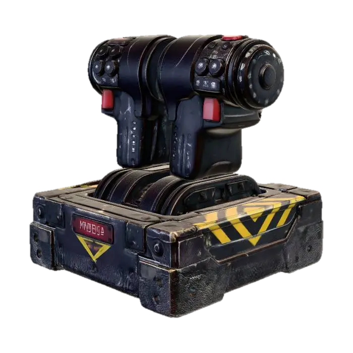Pilot Cockpit Throttle Control 3D model, vytvořený pomocí AI