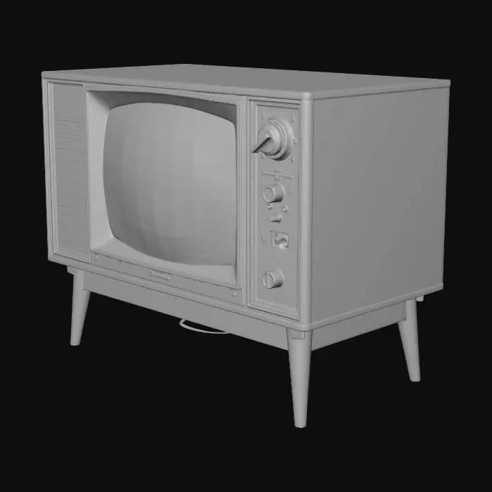3D model for 1950s Wooden Television