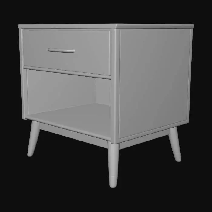 3D model for Mid-Century Walnut Nightstand