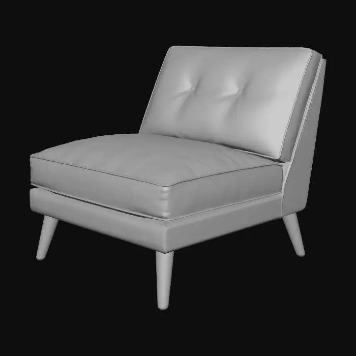 3D model for Mid-Century Brown Leather Lounge Chair