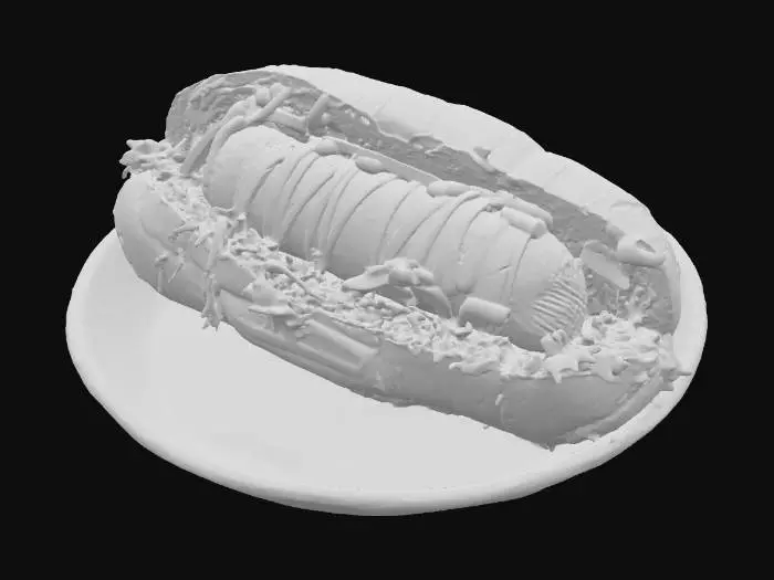 3D model for German Bratwurst Hotdog #food#