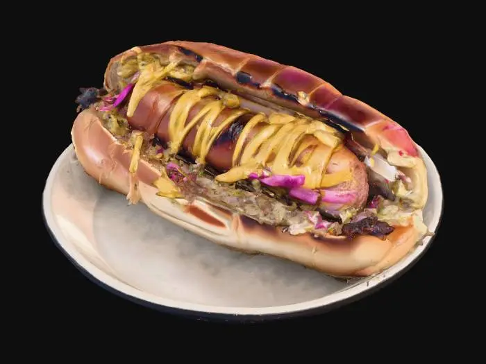 3D model for German Bratwurst Hotdog #food#