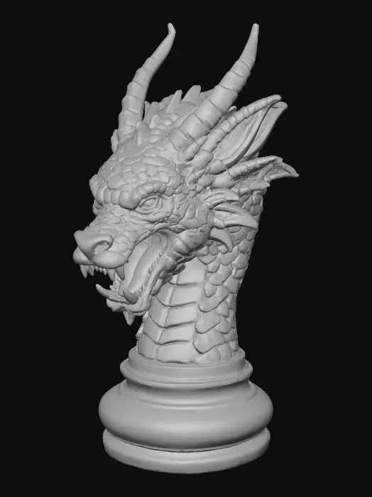 3D model for A chess piece in form of dragon's head