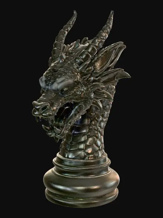3D model for A chess piece in form of dragon's head