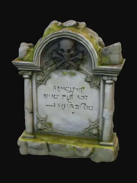 3D model for An ancient crumbling gravestone