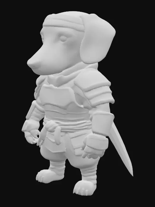 3D model for Ninja Dachshund Warrior