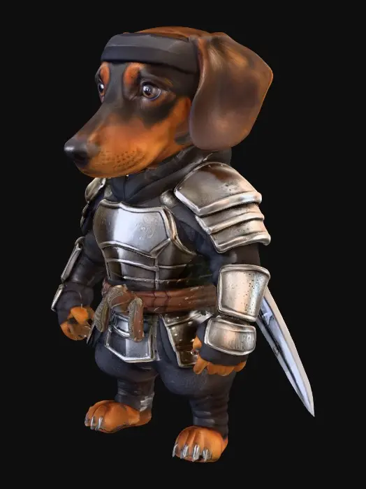 3D model for Ninja Dachshund Warrior