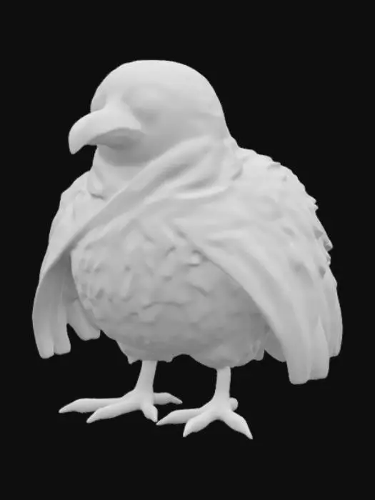 3D model for a kiwi bird with a black travel cloak