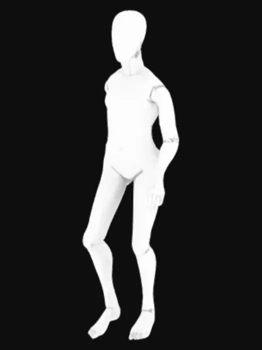3D model for A humanoid figure base template with hands at sides