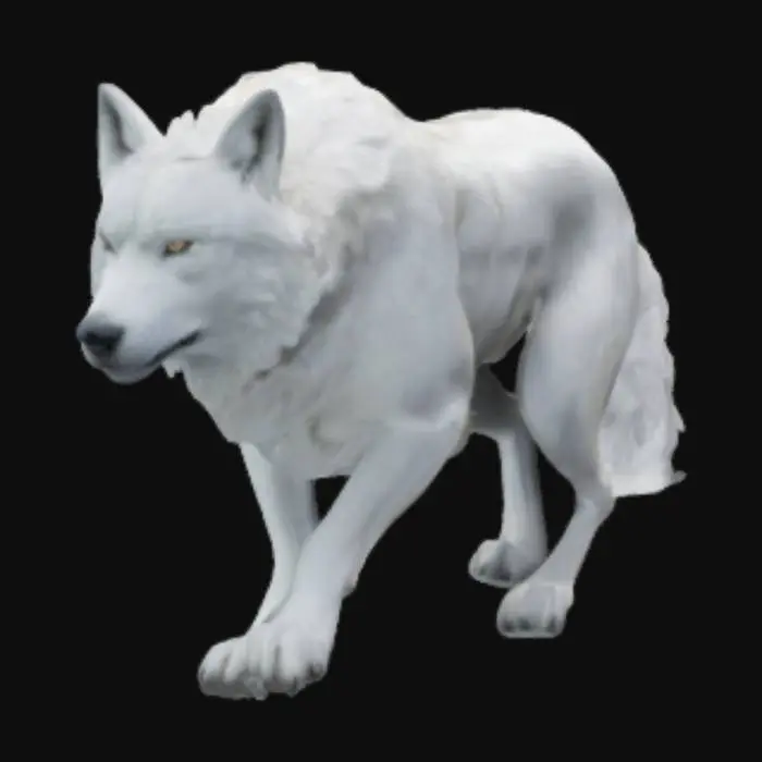 3D model for A white sigma alpha wolf