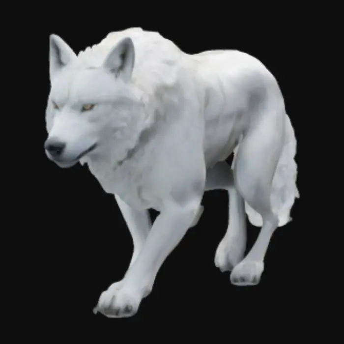 3D model for A white sigma alpha wolf
