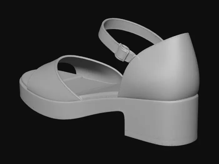 3D model for Elegant Ivory Heel Sandal