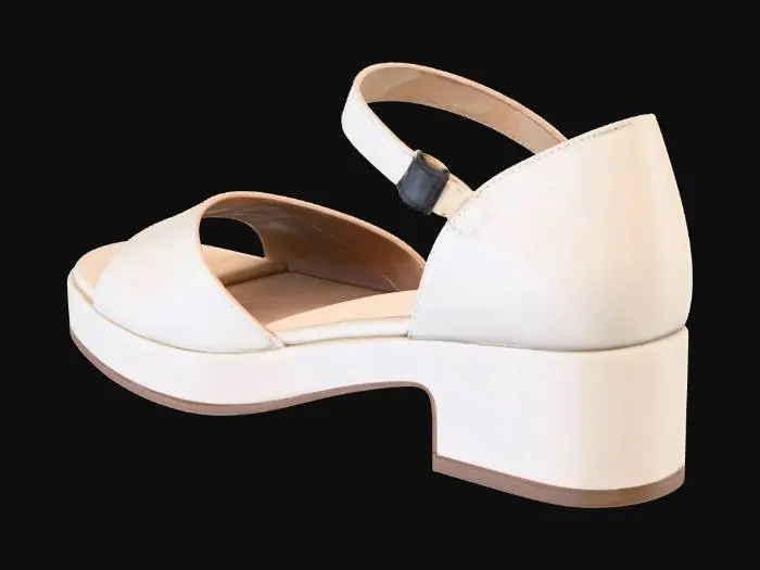 3D model for Elegant Ivory Heel Sandal