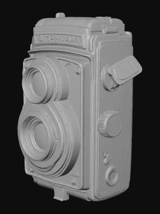 3D model for Model a **handheld vintage camera** (1950s style) with mechanical dials, leather wrap, and glass lens elements. Photoreal stylization: worn leather, polished chrome, dust in crevices. Polycount: 8–16k. Textures: 4K PBR, separate layered roughness/metal masks. Provide interior shutter opening mechanic as animation (1s), and editable decal layer for brand plate. Deliverables: OBJ high poly, FBX game mesh, baked maps, and a polished thumbnail (studio HDRI). Tag: #photoreal #prop #vintage
