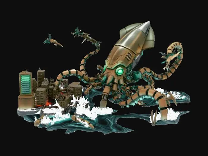 3D model for Mecha Kraken Unleashed