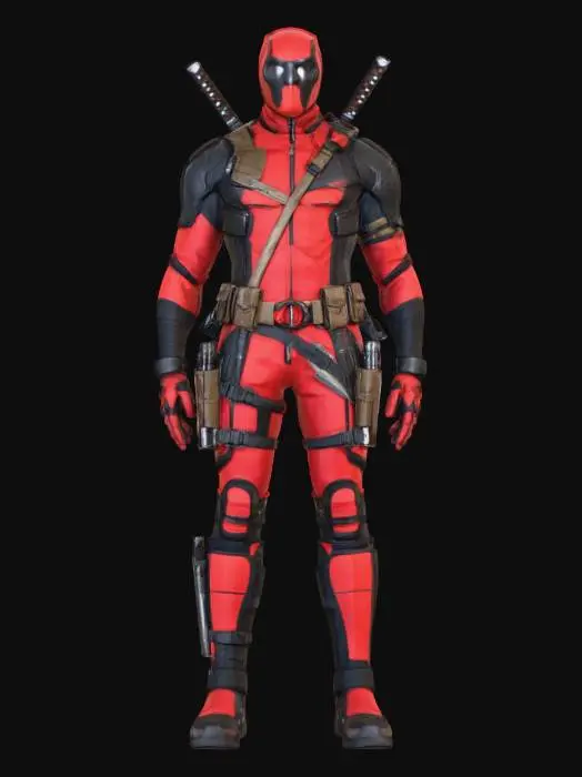 3D model for Deadpool Crimson sword-wielding Mercenary