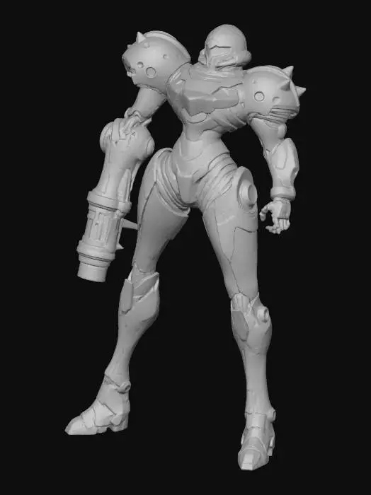 3D model for Armored Warrior in Red