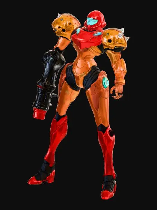 3D model for Armored Warrior in Red