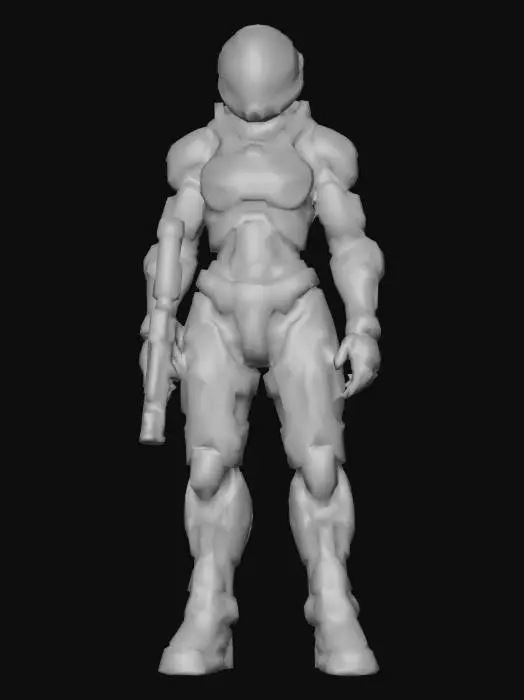 3D model for Солдат корпорации в стилистике Киберпанк в 2050 году.