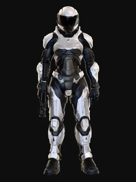 3D model for Солдат корпорации в стилистике Киберпанк в 2050 году.