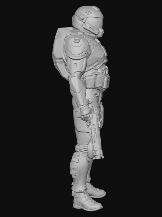 3D model for Солдат русской армии в стилистике Киберпанк в 2050 году,