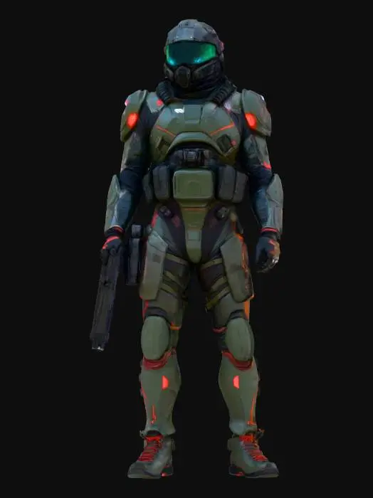 3D model for Солдат русской армии в стилистике Киберпанк в 2050 году,