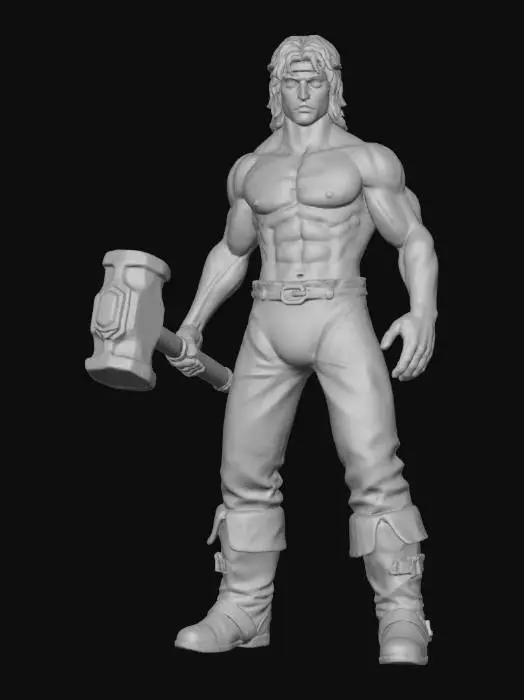 3D model for Создай мне средневекового юношу викинга подмастерье кузнеца, с голым торсом