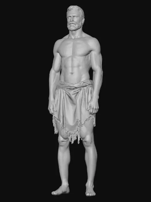 3D model for Человек в набедренной повязке, пропорциональный