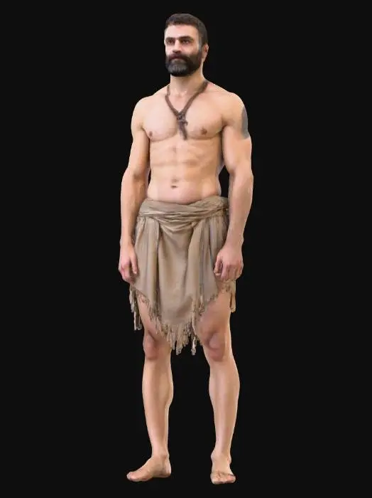 3D model for Человек в набедренной повязке, пропорциональный