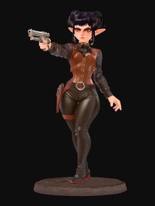 3D model for Elf Gunslinger in the Alley