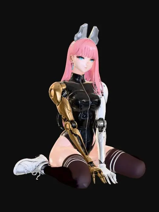 3D model for Cyber Bunny Warrior