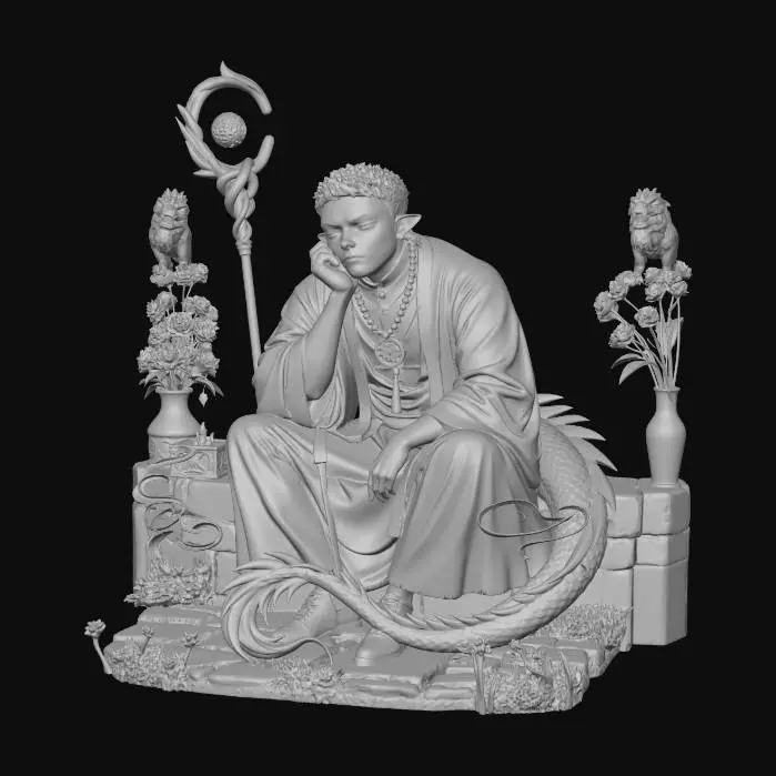 3D model for Dragon Monk