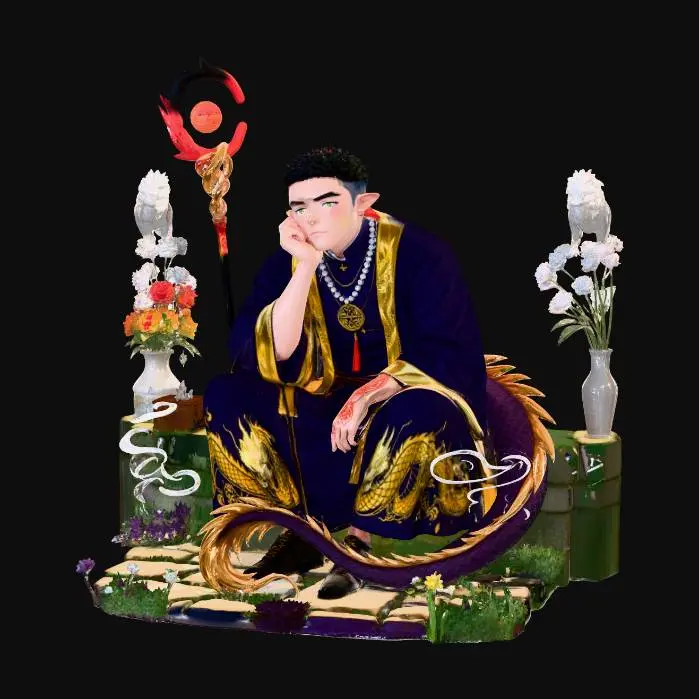 3D model for Dragon Monk