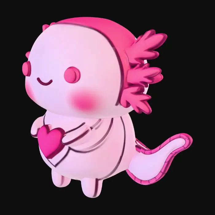 3D model for Smiling Axolotl Friend