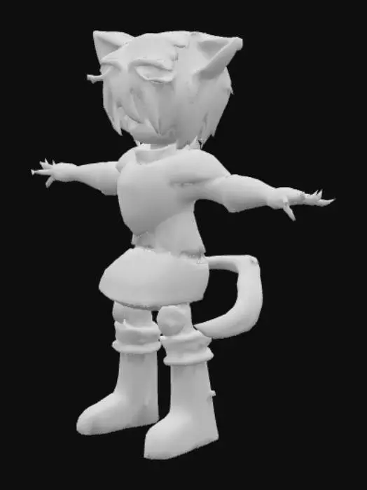 3D model for Cat sonic oc