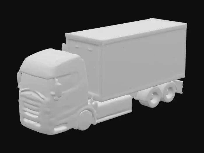 3D model for Red Truck on Highway