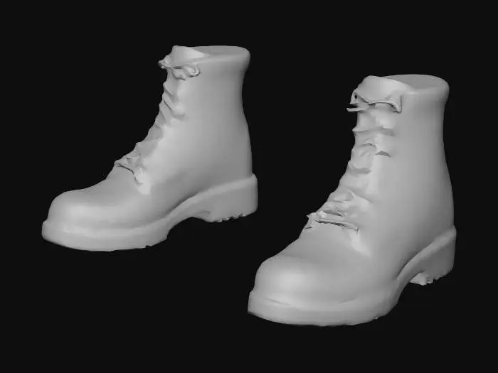 3D model for Black Leather Combat Boots