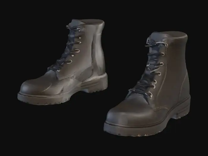 3D model for Black Leather Combat Boots