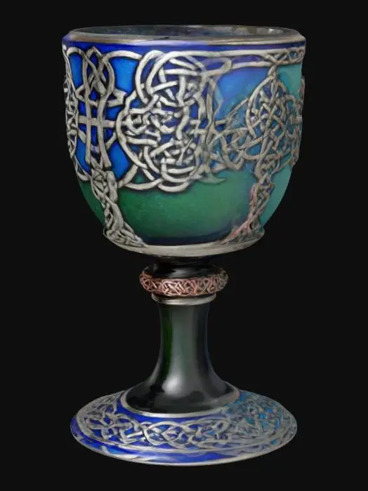 3D model for Enameled chalice with intricate Celtic knots and mystical runes