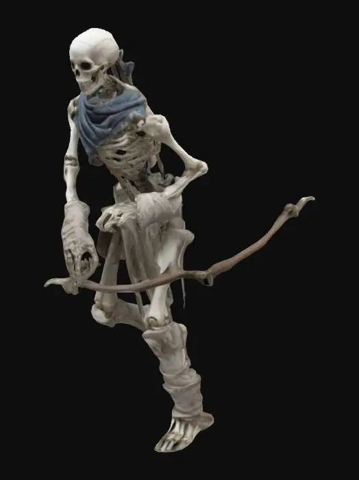 3D model for Undead Archer with a shield on the back