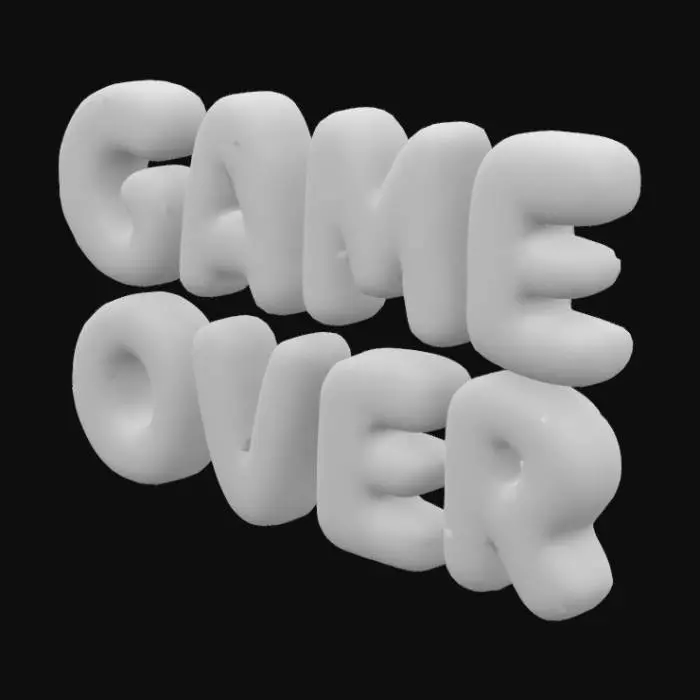 3D model for Game Over Glow
