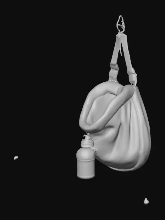 3D model for Beige Baby Sling with Milk Bottle