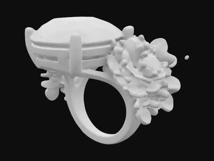 3D model for A kitsch and stylish ring worn by a woman in her 20s.